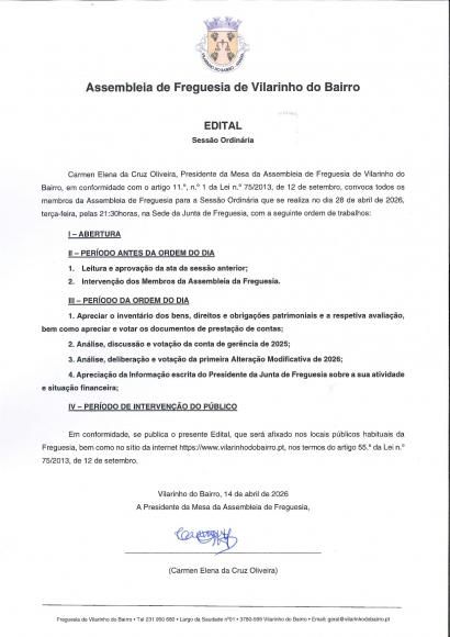 Edital - Assembleia de Freguesia de 28_04_2026